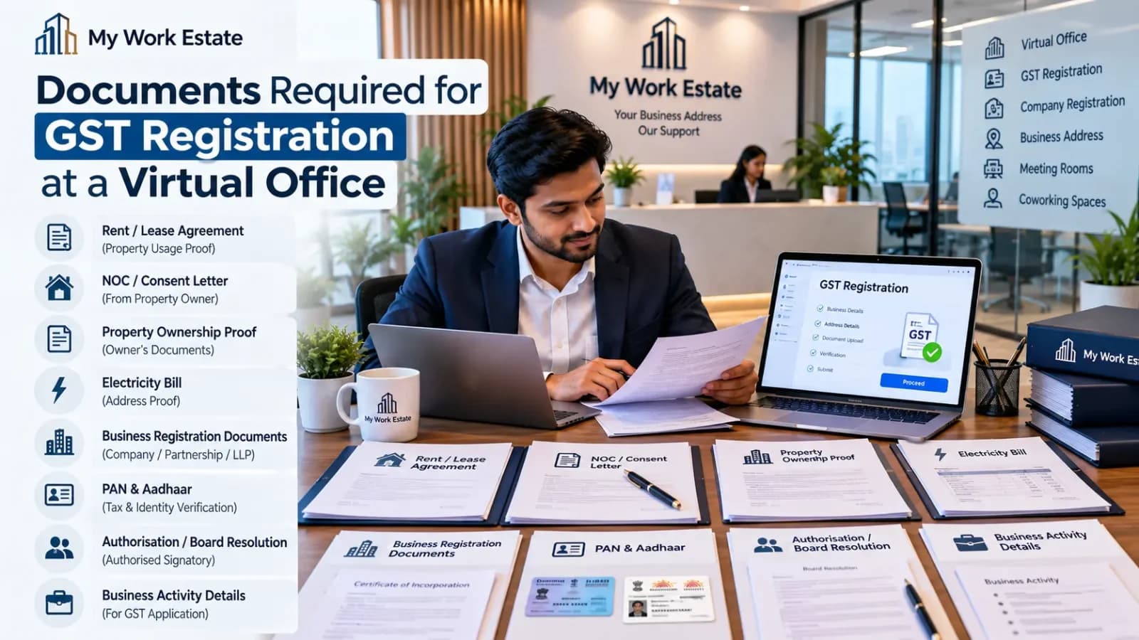 Documents Required for GST Registration at a Virtual Office in India