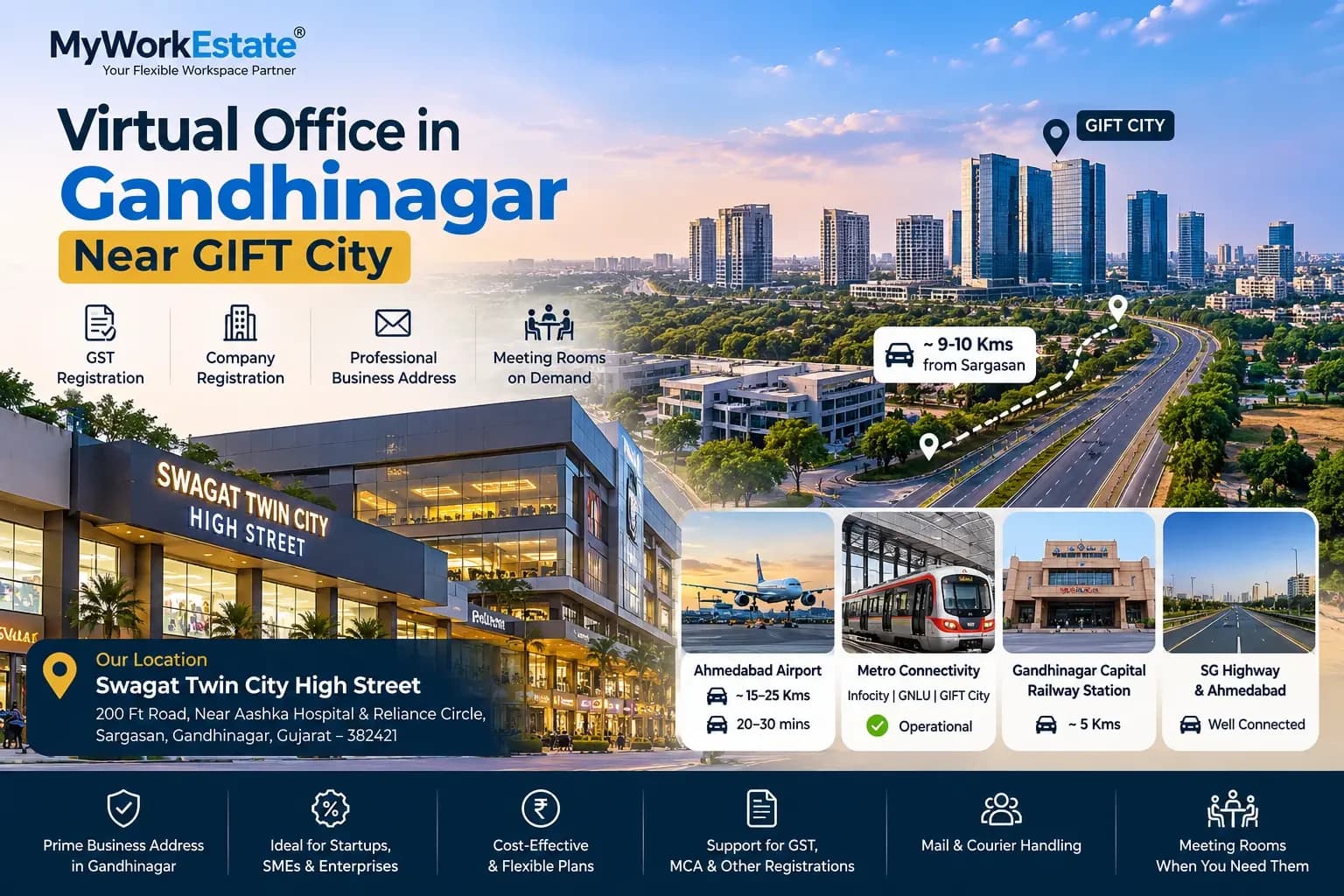 Virtual Office in Gandhinagar Near GIFT City: GST, Company Registration & Business Address Guide